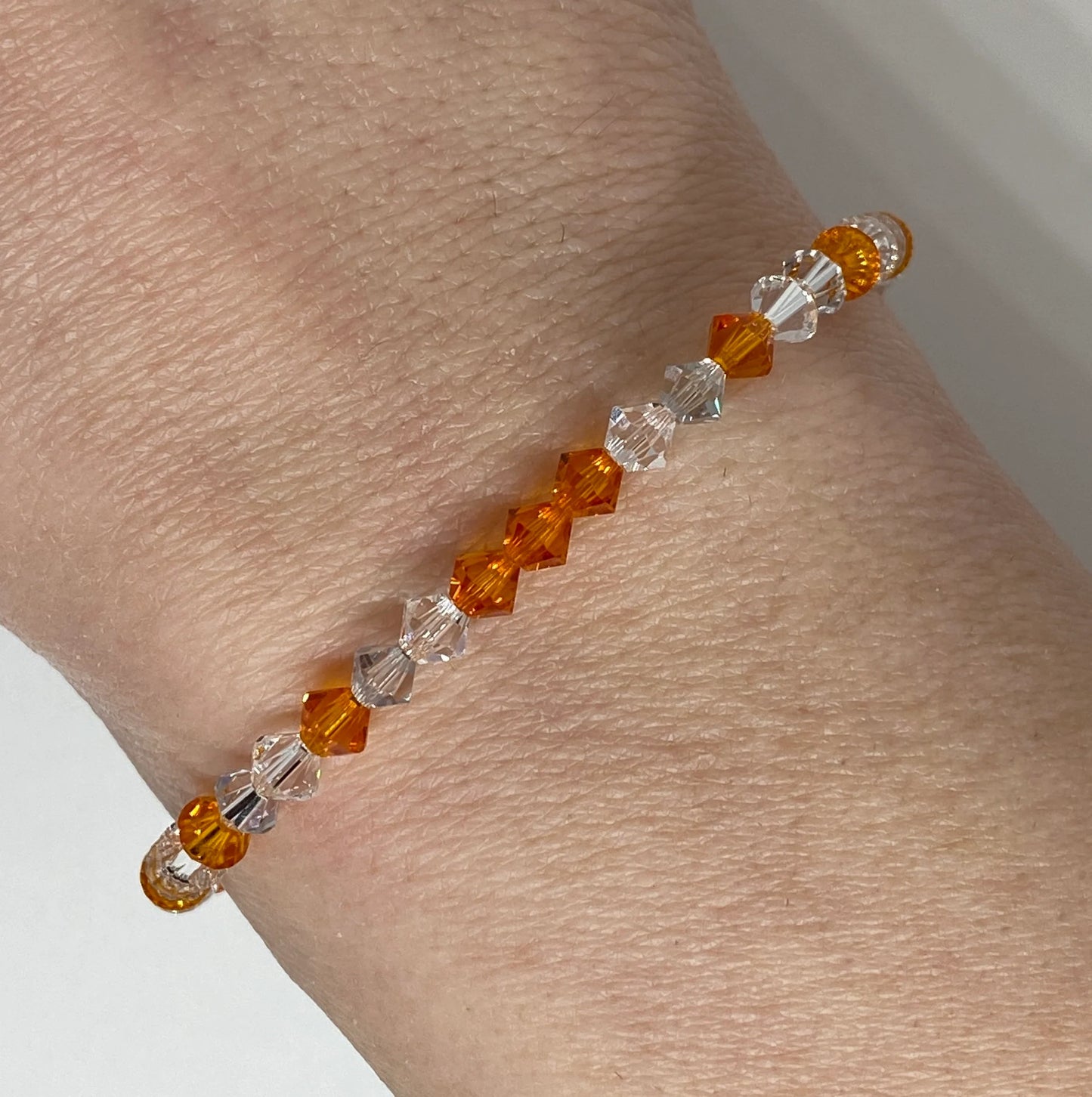 Swarovski Crystal Limited Edition Charity Beaded Bracelet in Tangerine for Multiple Sclerosis Awareness Month