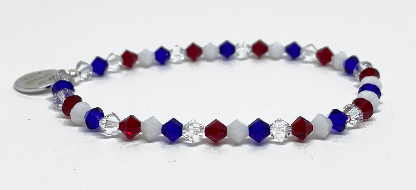 Swarovski Crystal Accent Bracelet in Americana - Red, White & Blue Swarovski Bracelet!