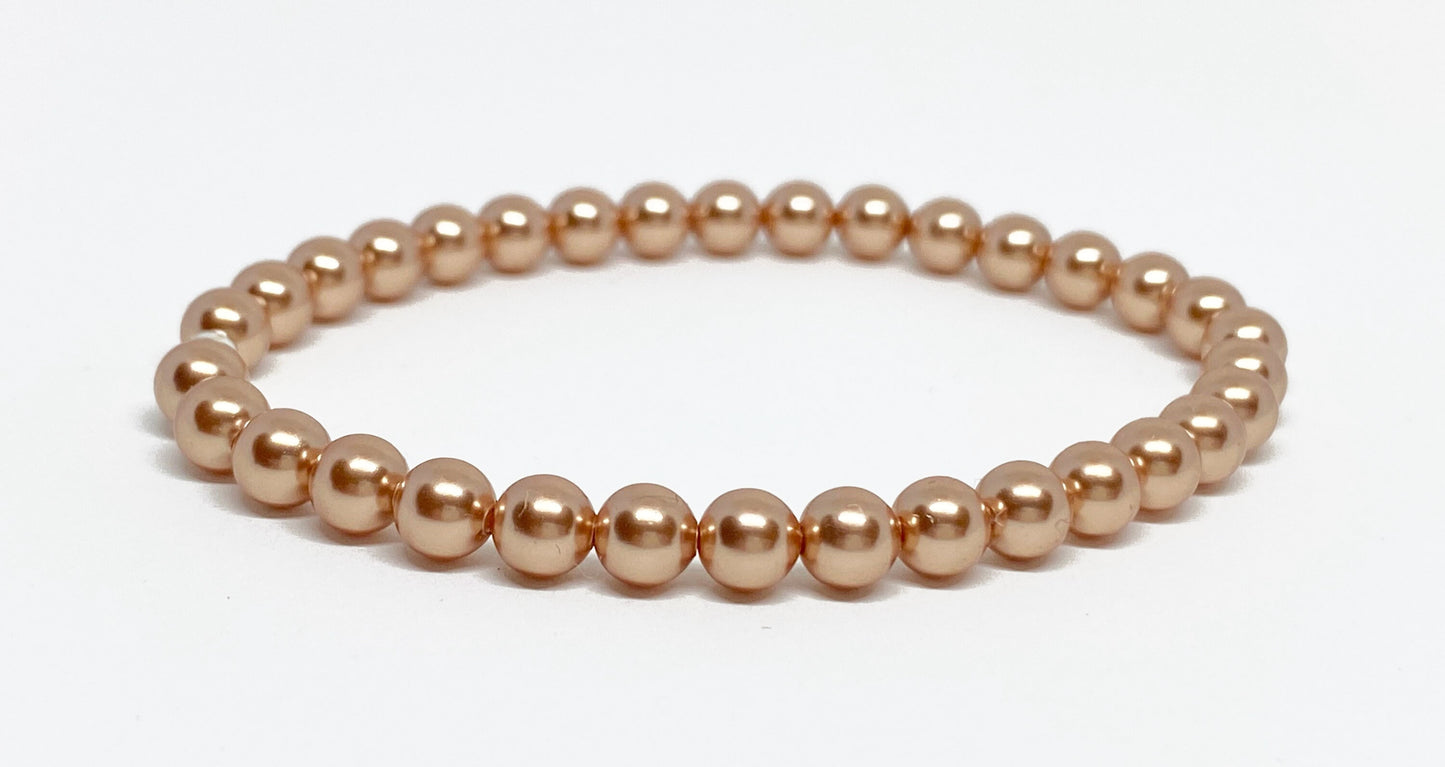 Swarovski Pearl Accent Bead Bracelet in Rose Gold