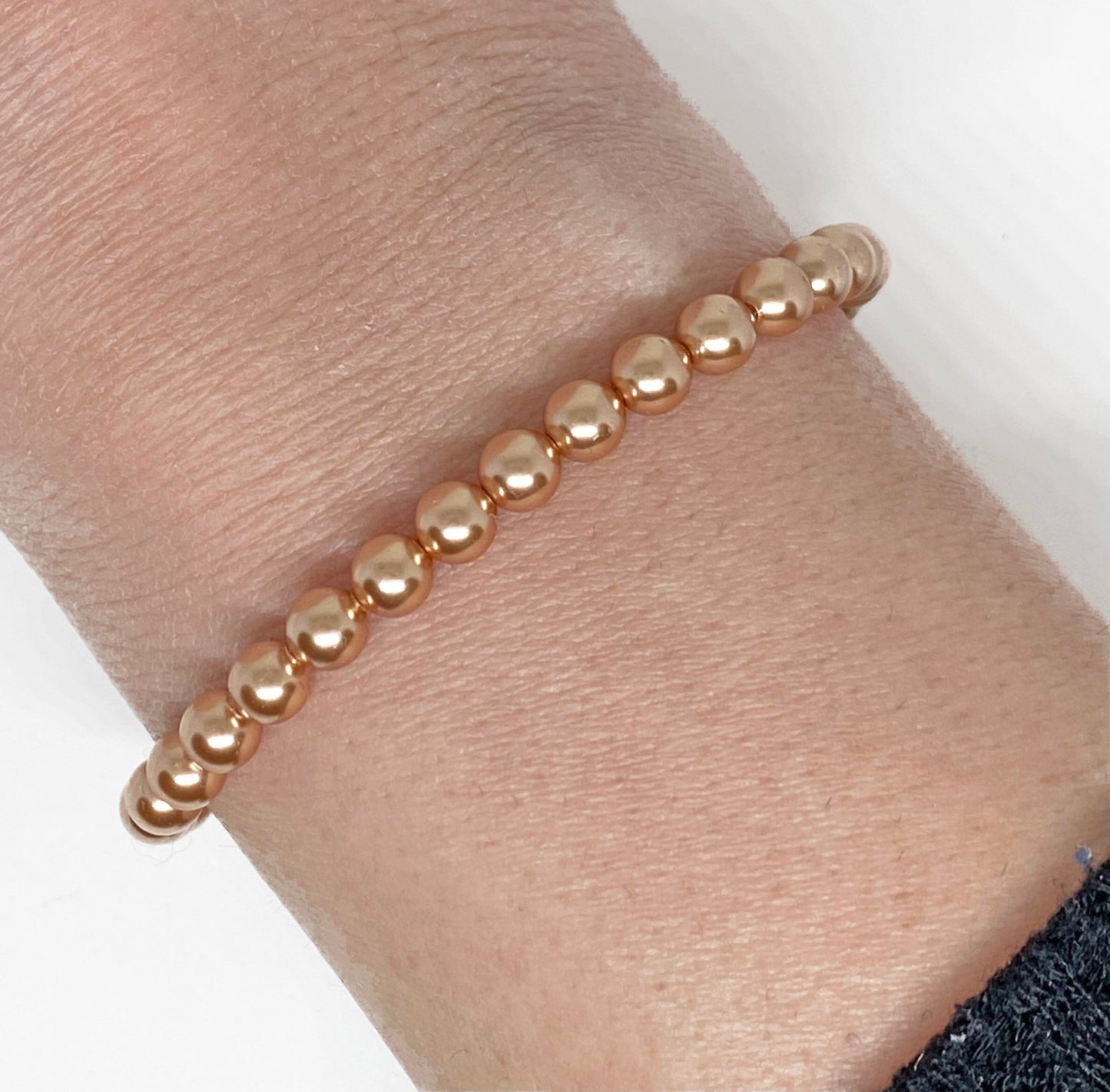 Swarovski Pearl Accent Bead Bracelet in Rose Gold