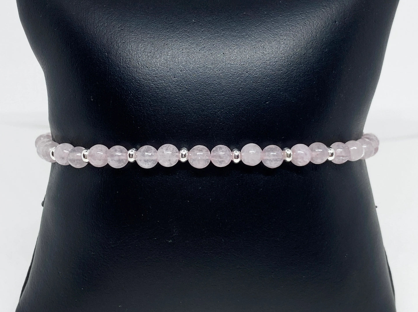 Rose Quartz Bracelet with Silver Accents