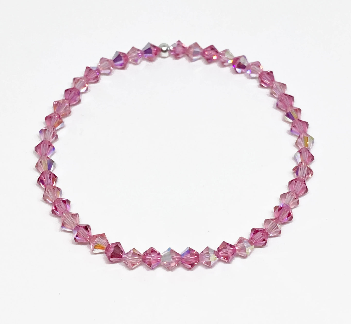 Swarovski Crystal Bracelet in Sweetheart - with Light Rose and Rose Aurora Borealis Swarovski Crystals