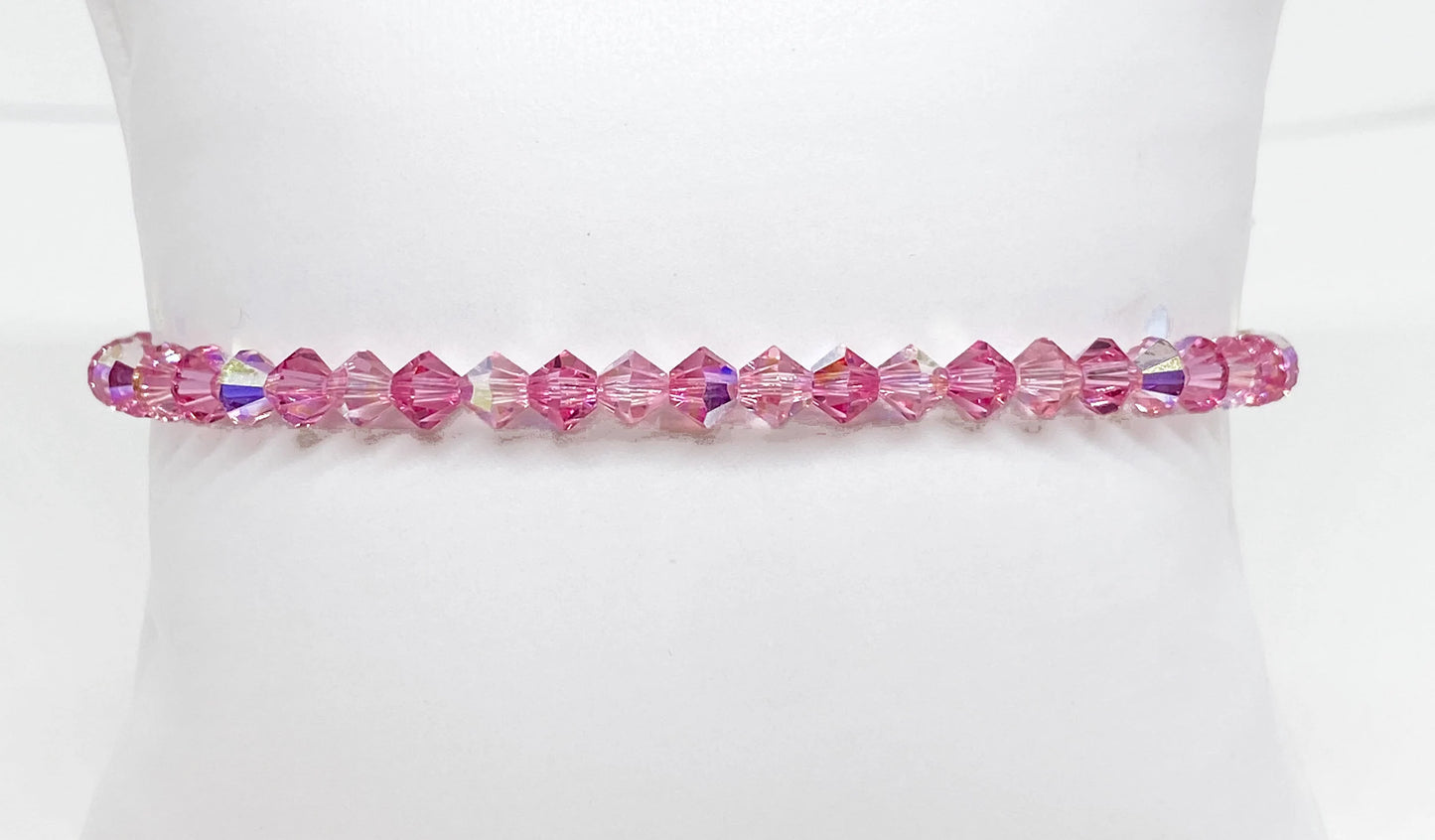 Swarovski Crystal Bracelet in Sweetheart - with Light Rose and Rose Aurora Borealis Swarovski Crystals